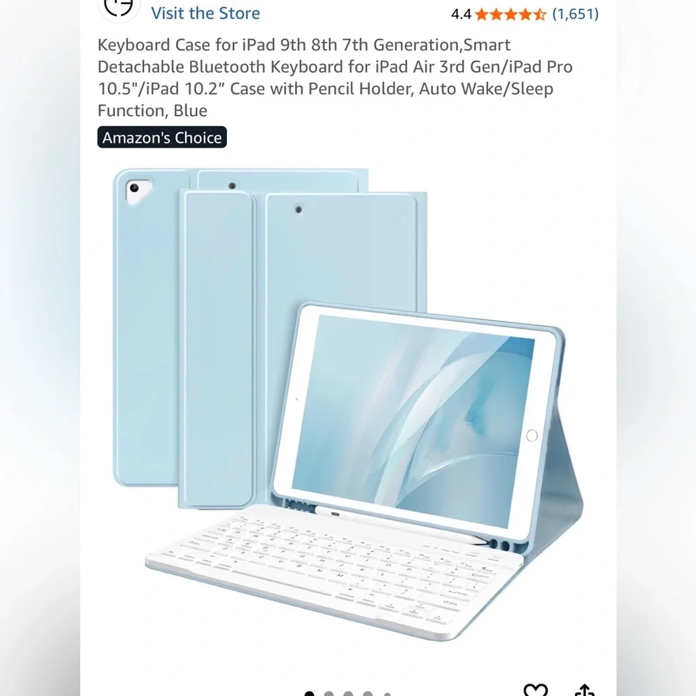 Slim Light Blue Tablet Keyboard AND Case